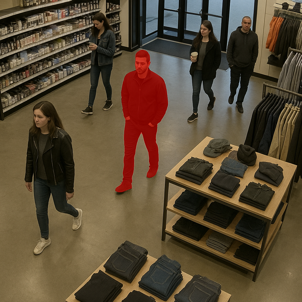 Segmentation mask example highlighting pedestrians